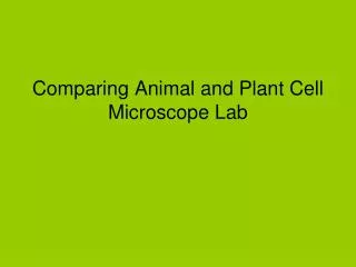 Comparing Animal and Plant Cell Microscope Lab