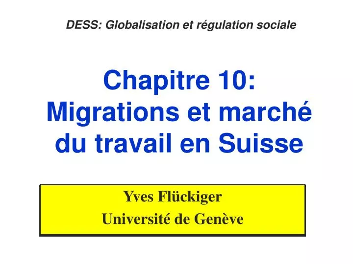 chapitre 10 migrations et march du travail en suisse