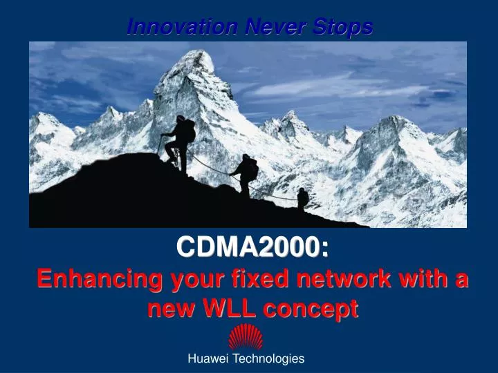 cdma2000 enhancing your fixed network with a new wll concept