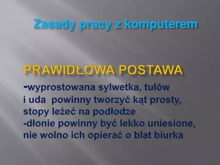 zasady pracy z komputerem