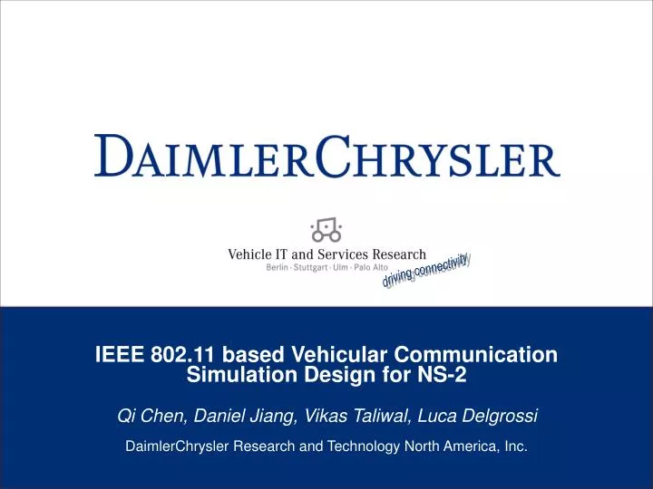 ieee 802 11 based vehicular communication simulation design for ns 2