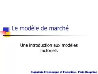 le mod le de march