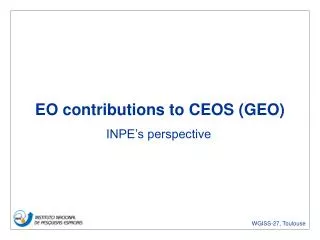 EO contributions to CEOS (GEO)