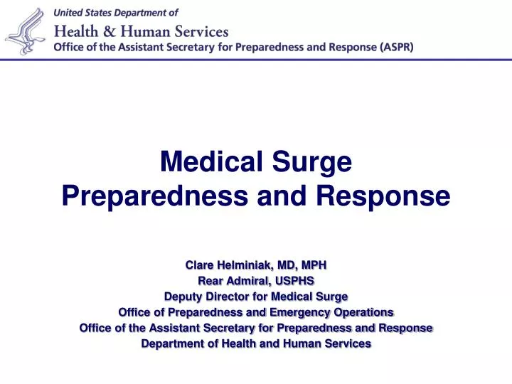 medical surge preparedness and response
