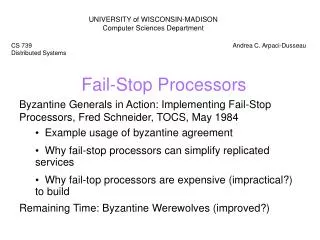 Fail-Stop Processors