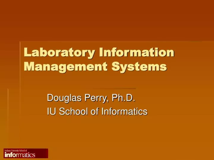laboratory information management systems