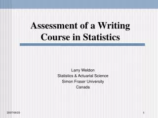 Assessment of a Writing Course in Statistics