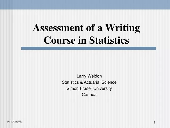 assessment of a writing course in statistics
