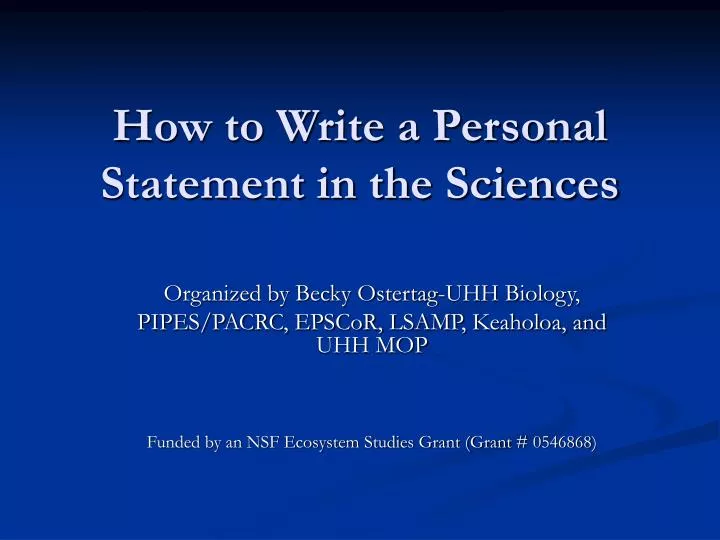 how to write a personal statement in the sciences