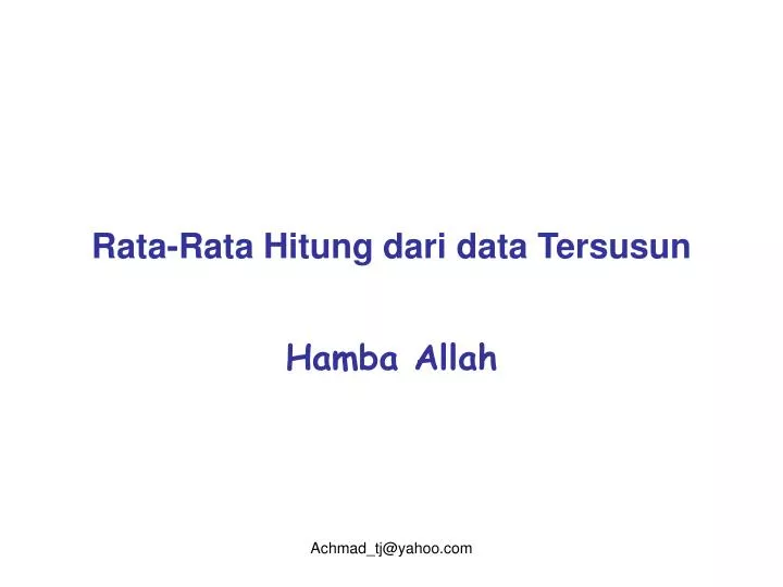 rata rata hitung dari data tersusun