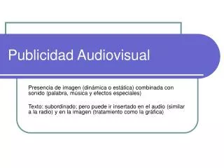 Publicidad Audiovisual