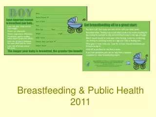 Breastfeeding &amp; Public Health 2011