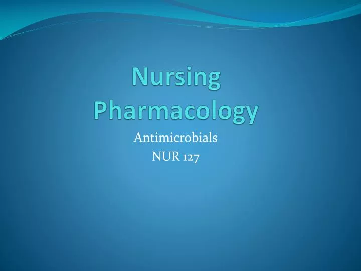 nursing pharmacology