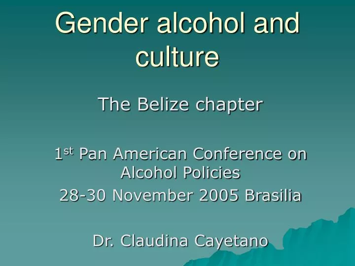 gender alcohol and culture