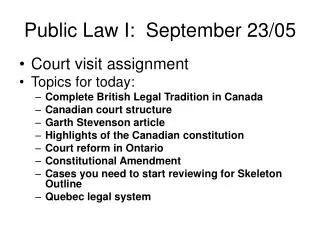 Public Law I: September 23/05