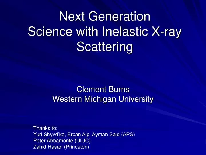 next generation science with inelastic x ray scattering