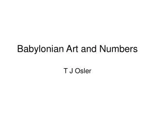 Babylonian Art and Numbers