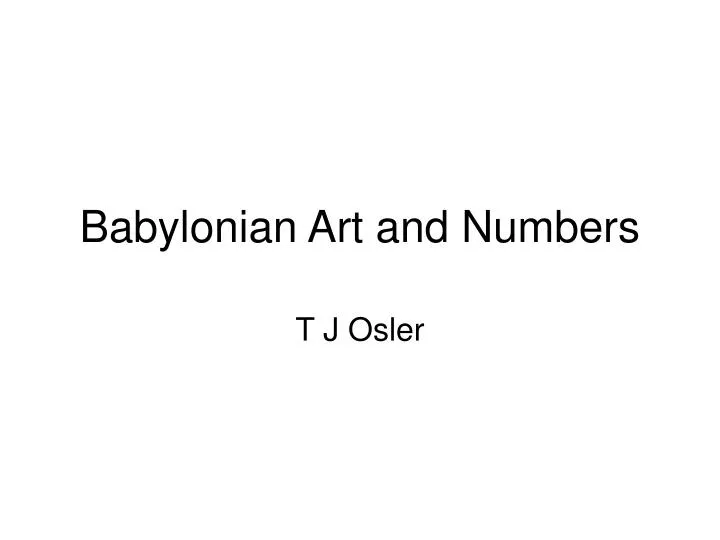 babylonian art and numbers