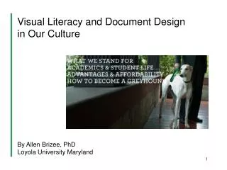 Visual Literacy and Document Design in Our Culture