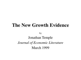 The New Growth Evidence