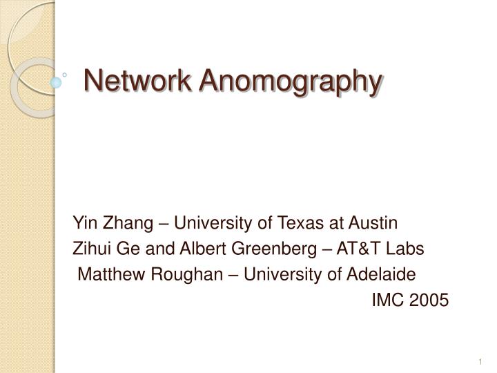 network anomography
