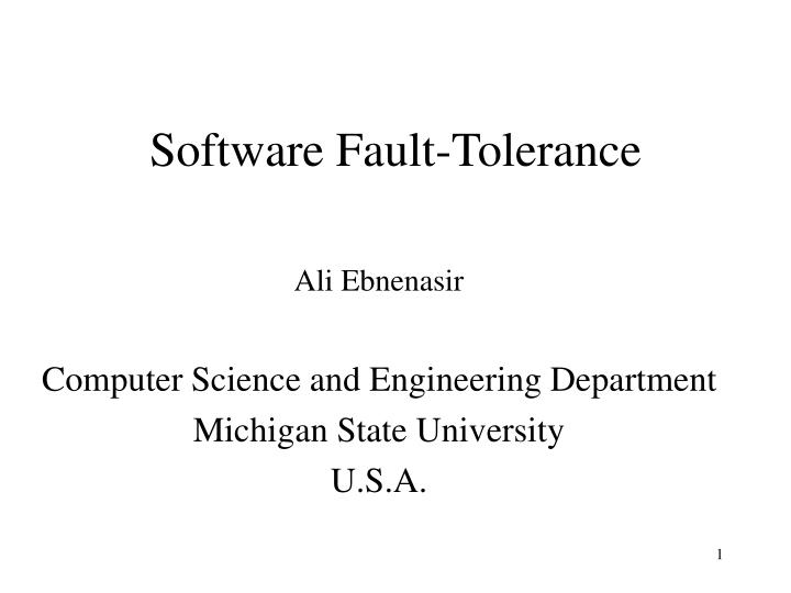 software fault tolerance