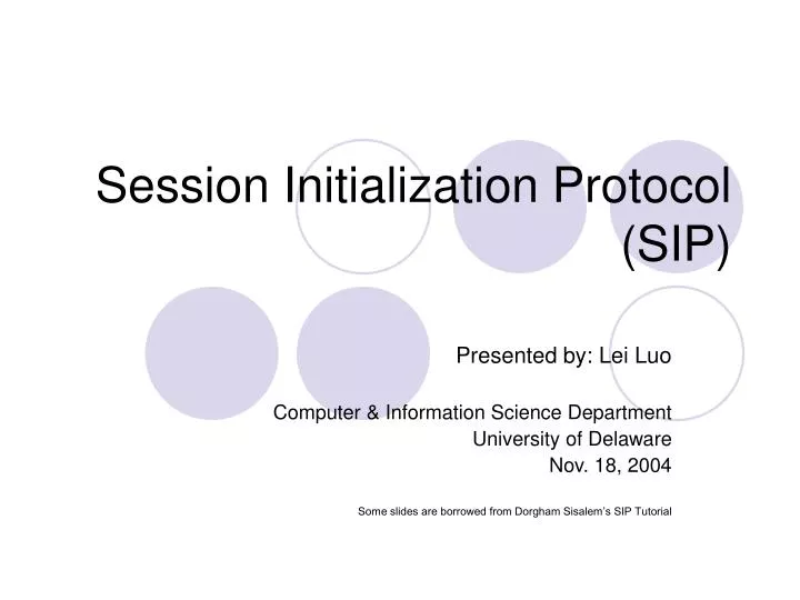 session initialization protocol sip