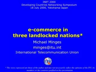 e-commerce in three landlocked nations*