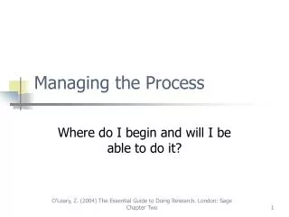 Managing the Process