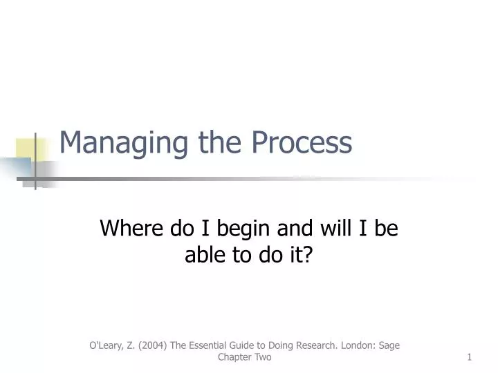 managing the process