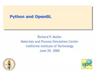 Python and OpenGL