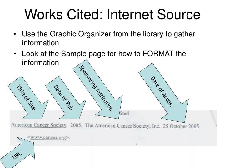 works cited internet source