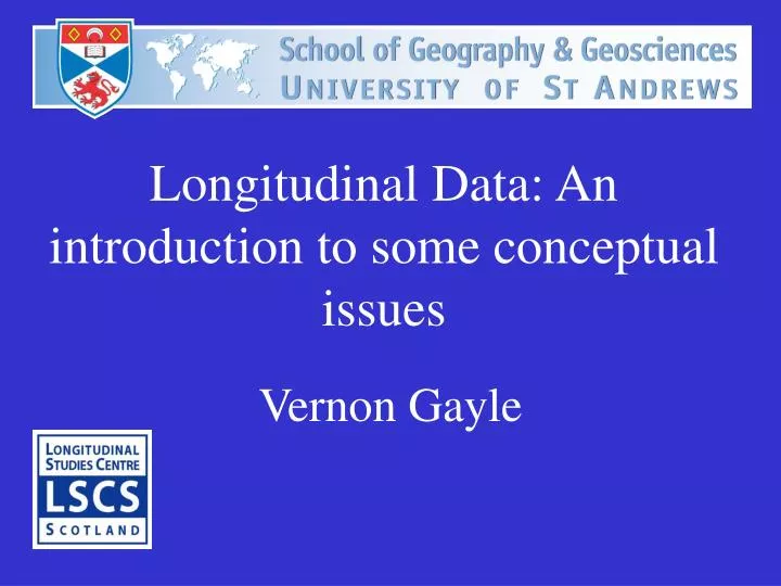 longitudinal data an introduction to some conceptual issues