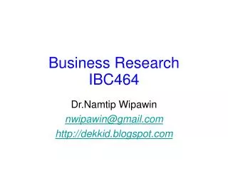 Business Research IBC464
