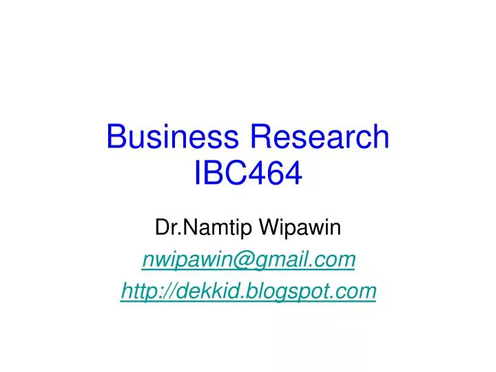 business research ibc464