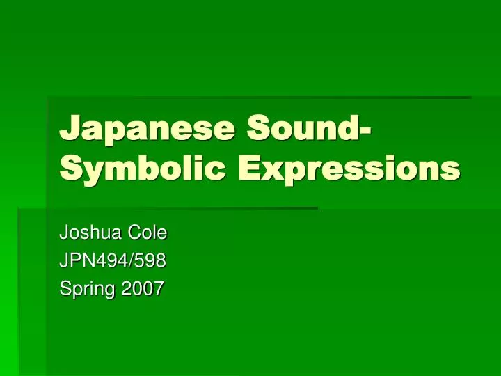 japanese sound symbolic expressions