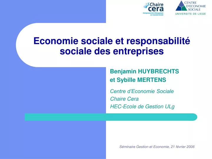 economie sociale et responsabilit sociale des entreprises