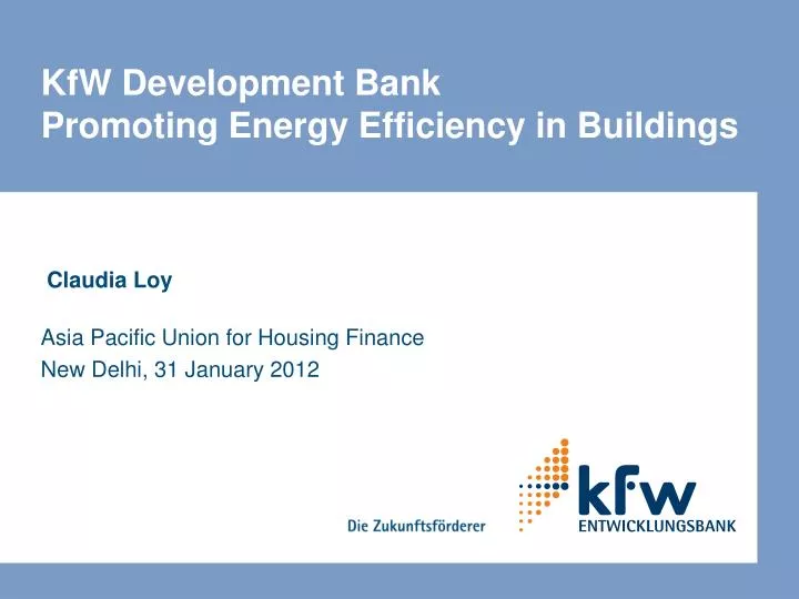 kfw development bank promoting energy efficiency in buildings