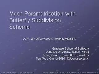 Mesh Parametrization with Butterfly Subdivision Scheme