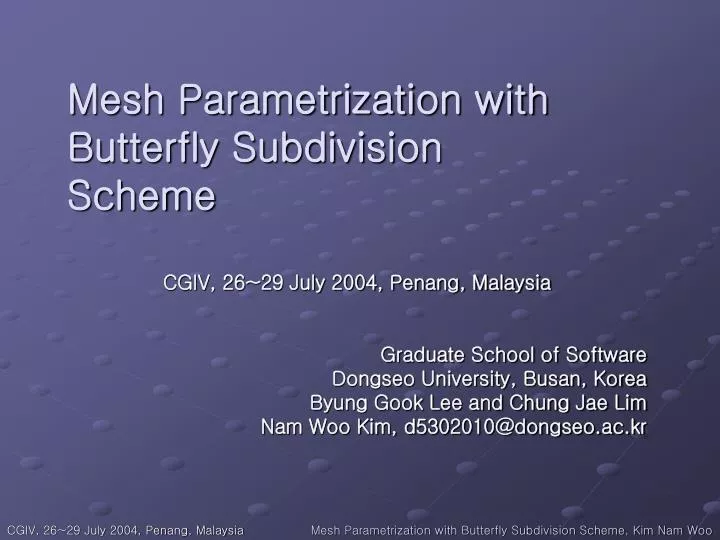 mesh parametrization with butterfly subdivision scheme
