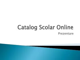 Catalog Scolar Online