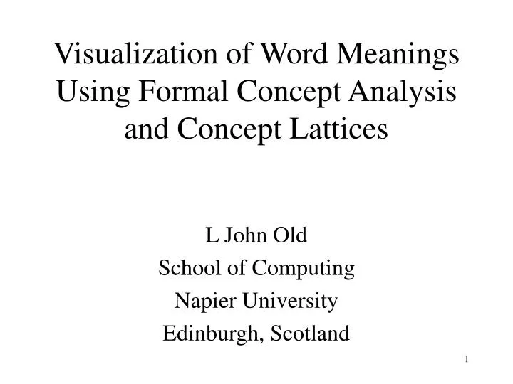 visualization of word meanings using formal concept analysis and concept lattices