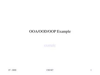 OOA/OOD/OOP Example