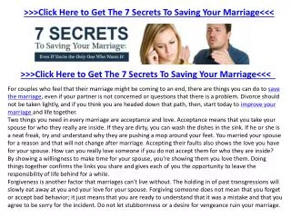 Save Your Marriage information