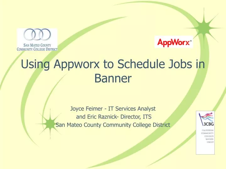 using appworx to schedule jobs in banner