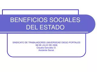 BENEFICIOS SOCIALES DEL ESTADO