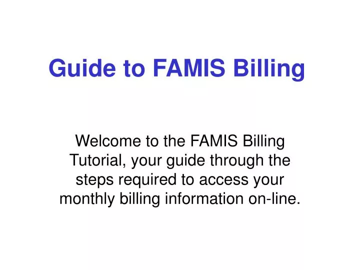 guide to famis billing