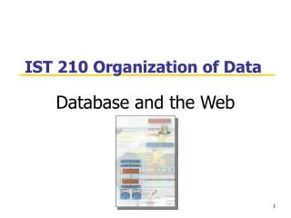IST 210 Organization of Data