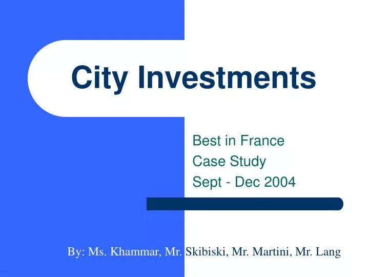 city investments