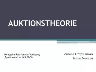 auktionstheorie